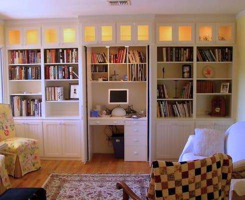 Bookshelves with built in desk! By: Wallerstein Construction