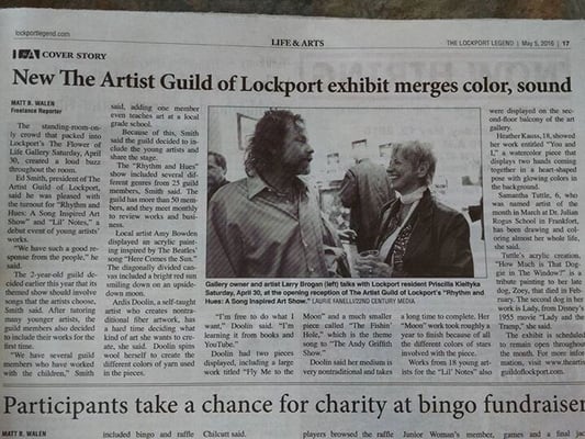 The local newspaper wrote an article of the latest show at The Flower of Life Gallery.