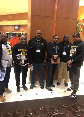 Rosedale Jets coaches at a football clinic In Atlantic City sharpening their skills for the upcoming season...