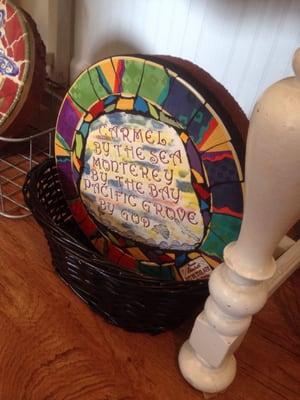 Local artist makes these stepping stones.  She's homeless n works/lives rv!  Donates 1/2 sales to SPCA.