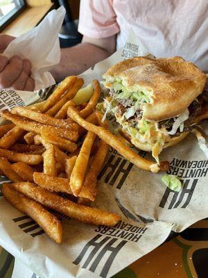 Jack smash burger and fries