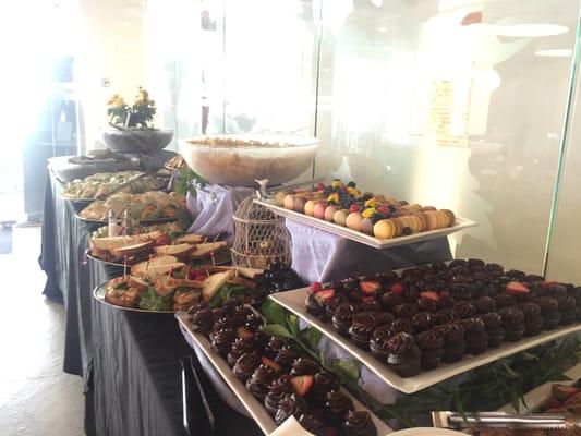 The spread for The Alliance Center's monthly Lunch & Learn. Held in the event space next to the coffee bar.