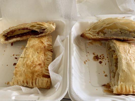 Desserts: Pastelito de guava and Banana Langka turnover