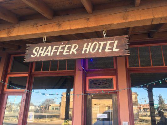 Close up of the Shaffer Hotel