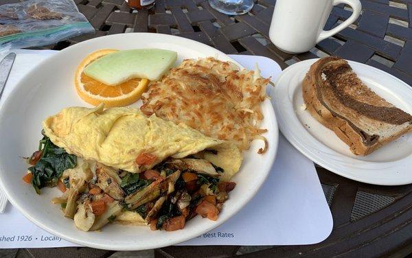 Castroville Omelet w/ havarti cheese and rye toast