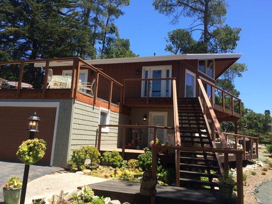 Just added a deck above the garage!