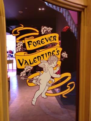 hand painted window sign