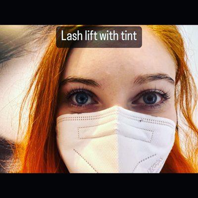 Lash lift with tint