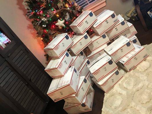 We shipped 22 care packages to our Deployed Troops for Christmas through Spreading Joy to Those Deployed.