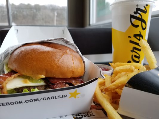 Bacon Guacamole Burger with fries...delicious