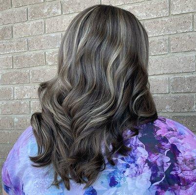 Brunettes need dimension too! We threw in some highlights to give this mocha beauty lots of contrast.