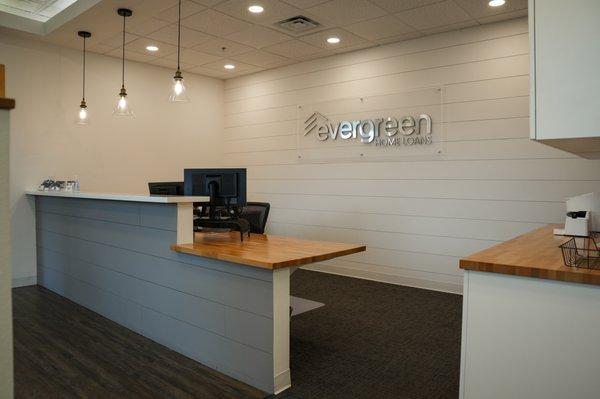 Evergreen Home Loans Bellingham front desk.