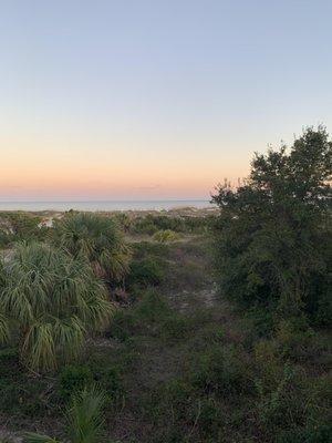 Beach view from 'Unexpected Relaxation' from Tybee Vacation Rentals.