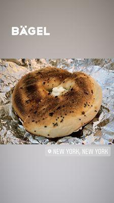 Everything bagel with cream cheese