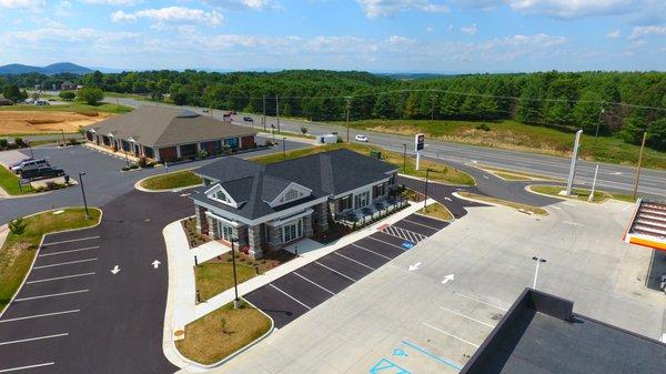 A beautiful aerial shot of our Staunton location at Myers Corner!