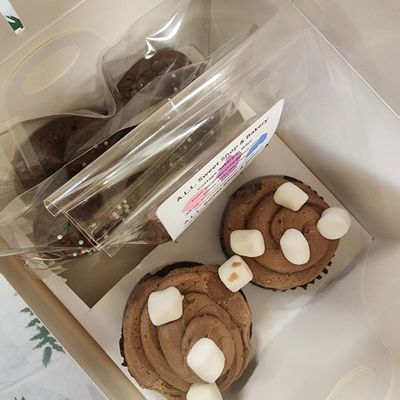 Hot Cocoa Lovers Box: comes with 2 cupcakes, 4 cookies, and 4 pieces of fudge.