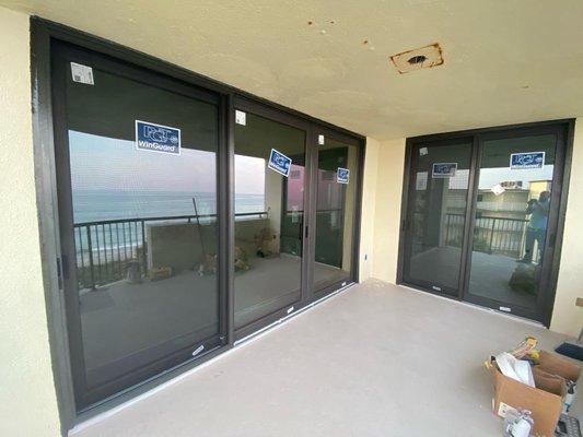 Hurricane impact PGT Vinyl sliding glass doors