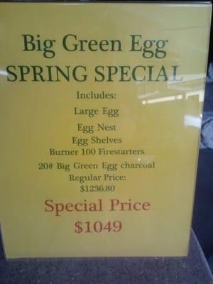 Big Green Egg (Medium size) on sale.