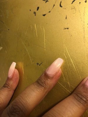 Failed to put the acrylic and nail polish.