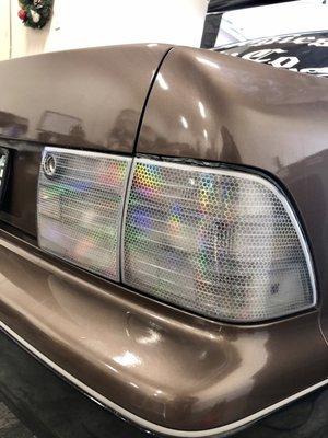 Clear holographic tail light tint