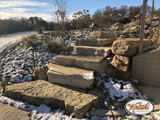 Natural stone steps