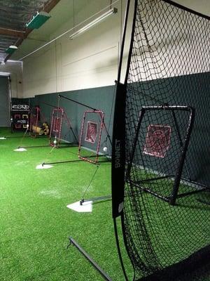 Swingaway and soft toss stations