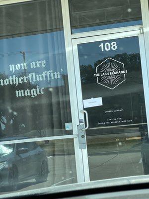 Letter on door closed at business hours