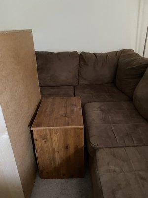 Part of sectional and night stand