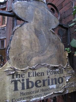 Tiberino Museum sign at the easy-to-miss entrance.