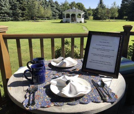 Breakfast on the back deck