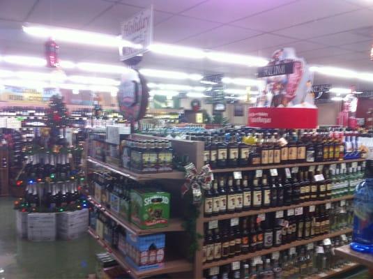 From the liquor aisles near the coolers