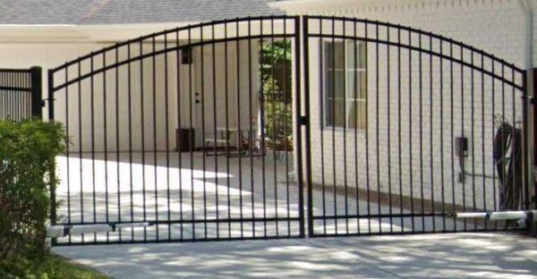 Double swing driveway gate with Mag lock for additional security