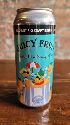 Juicy Fruit Sour $8  Hints of Passion fruit, raspberry & Pineapple