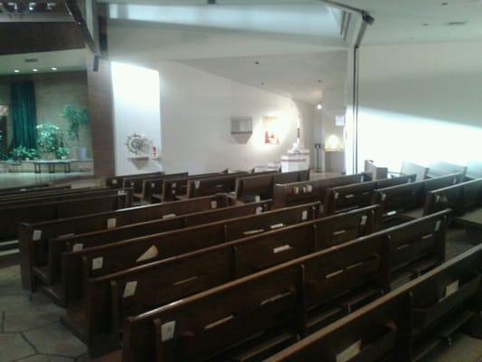 The pews of St Jerome's