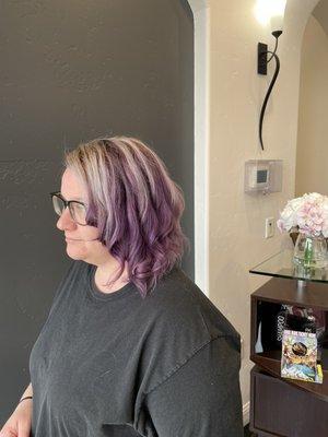 Purple and blonde