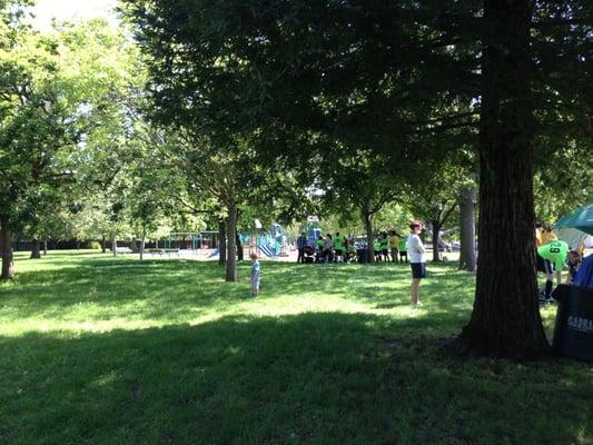 Two nice soccer fields and children's playground.