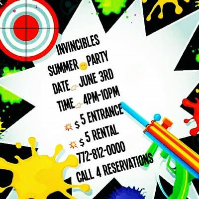 InVINCibles Summer Party June 3RD 4PM-10PM $5 entrance $5 rental