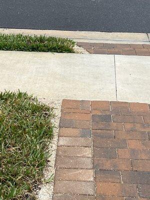 Widened the pavers for driveway and apron but apron was not widened to the same width as driveway