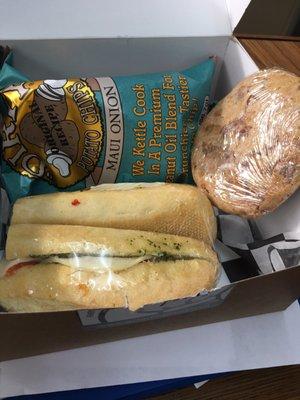 Turkey Pesto lunch box with Heath cookie. My fave lunch combo in this area