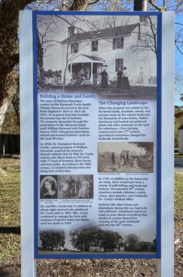 Endview Plantation interpretative marker.