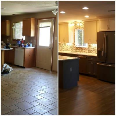 Before & After kitchen remodel.