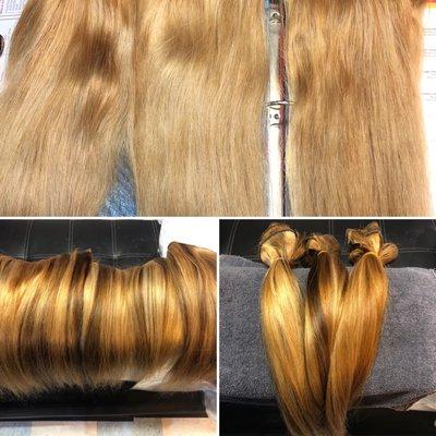 Custom Colored hair bundles...from black to blonde!