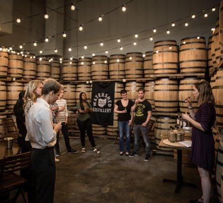 The barrel room in our aging warehouse