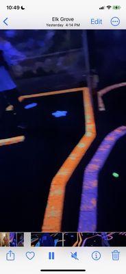 Part of the indoor miniature golf