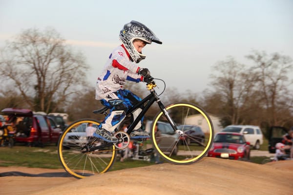 My 5 year old son riding at Pearland BMX.