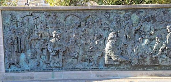 Timeline of Liberty by Lorenzo Ghiglieri 2004 (bronze) central panel