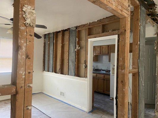 Wall removal, and open the kitchen