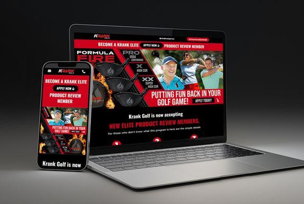 Krank Golf Review Member Website | 2024 | Advanced WordPress, Elementor, UI/UX, & Lead Generation