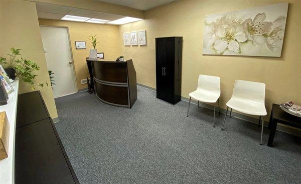 Front desk and waiting area