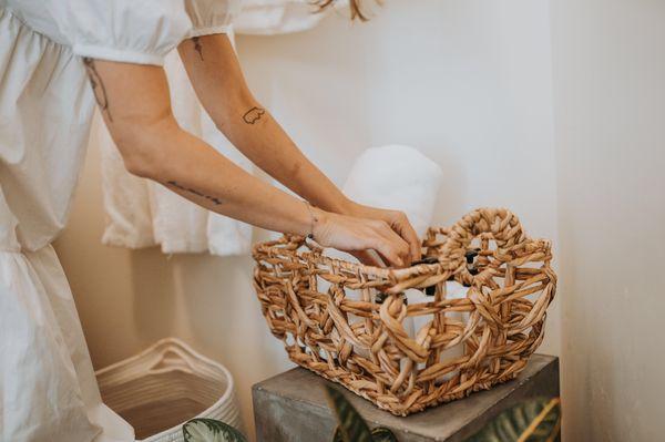 Non-toxic shower products for after your sauna session (eucalyptus towels also available if shower is not wanted)